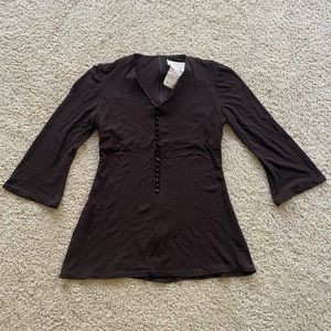 Vintage button flare sleeve mini dress